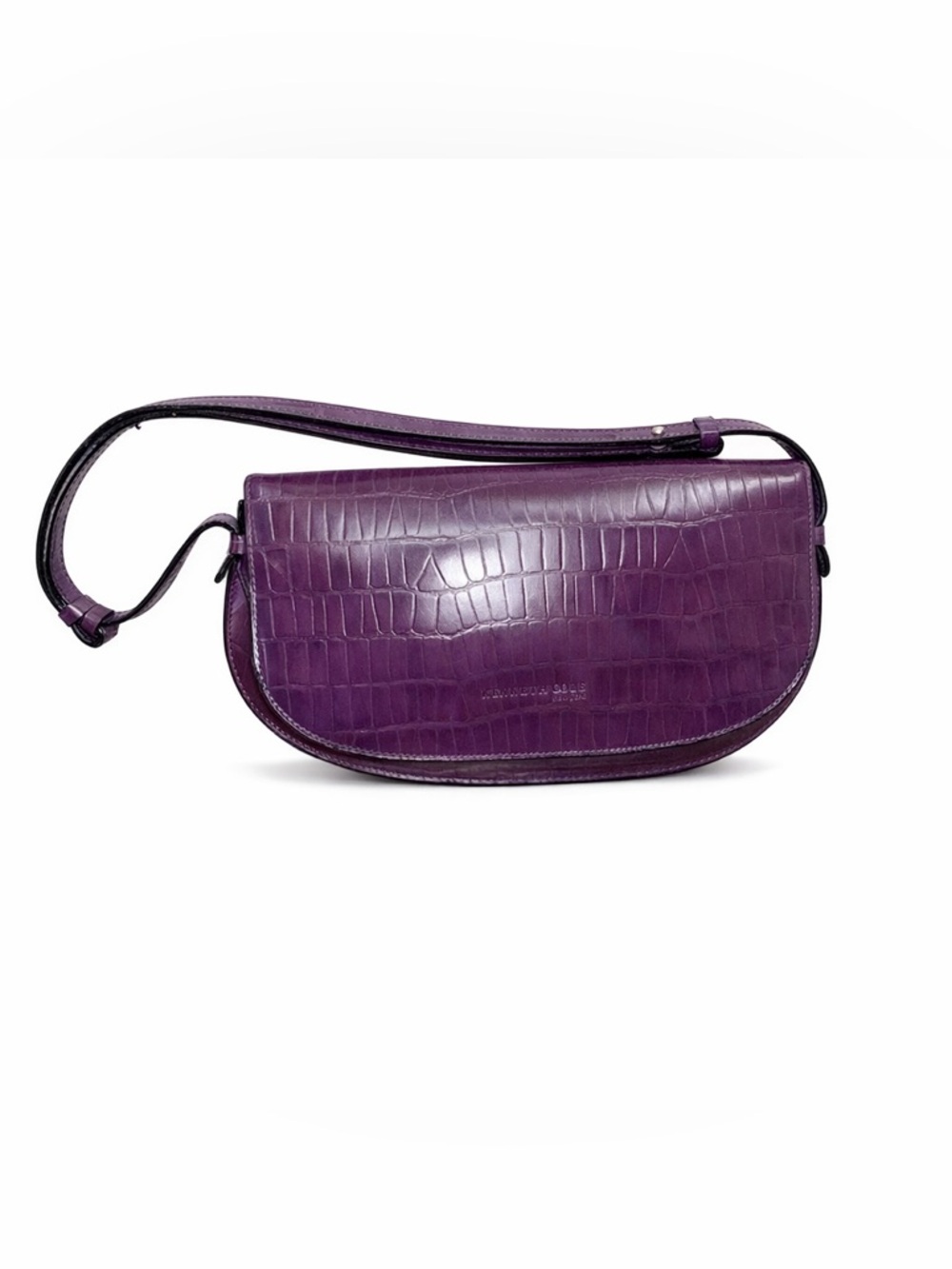Kenneth Cole Purple Croc Baguette Bag Y2K Shoulder Bag Vintage Chic